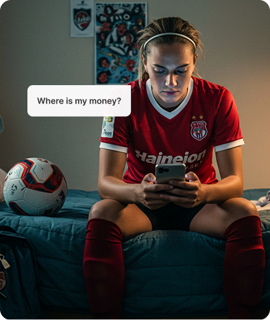 Athlete payment challenges illustration